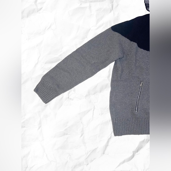 Nike Men's Black and Gray Zip-Up Wool Knit Sweater - Picture 4 of 8